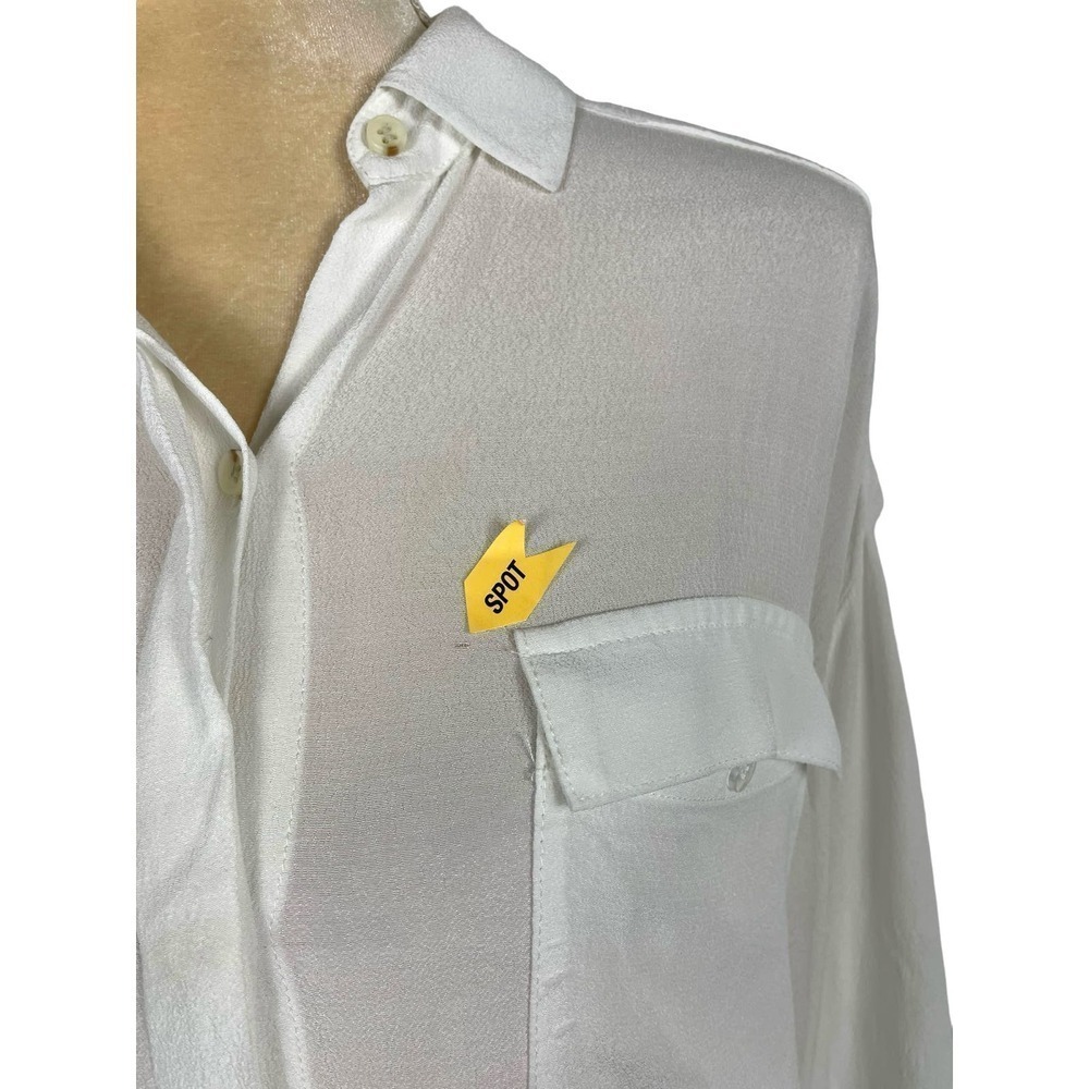 All Saints Milson Shirt in Chalk White Button Down Blouse Medium Business Casual - Picture 11 of 12